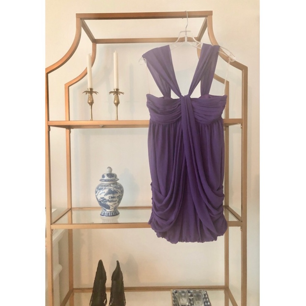 Lipsy Purple Grecian Mini Dress